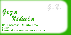 geza nikula business card